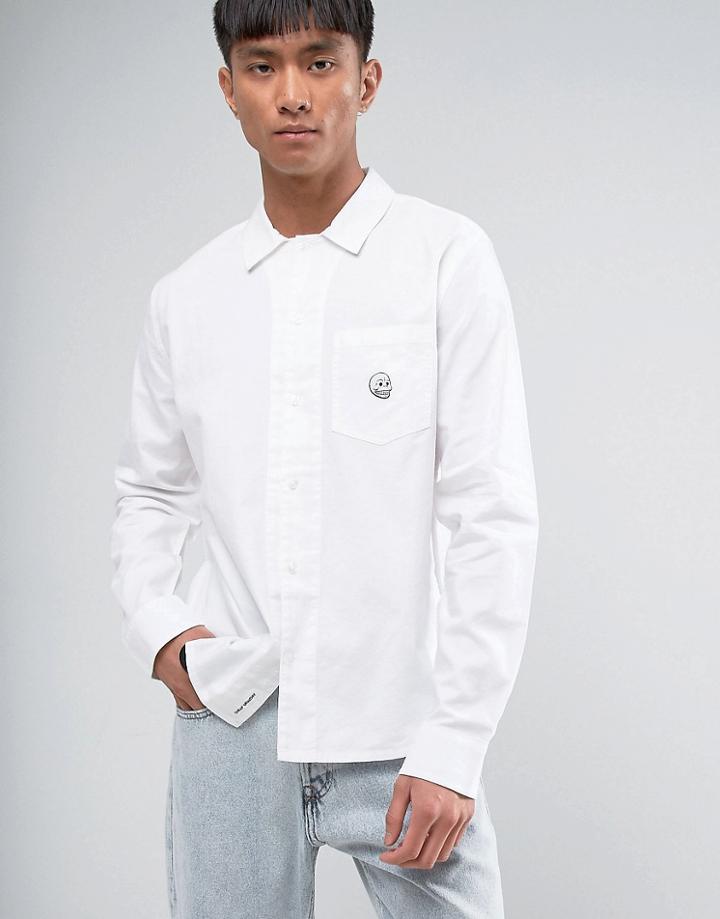 Cheap Monday Decipher Shirt Skull Badge - White
