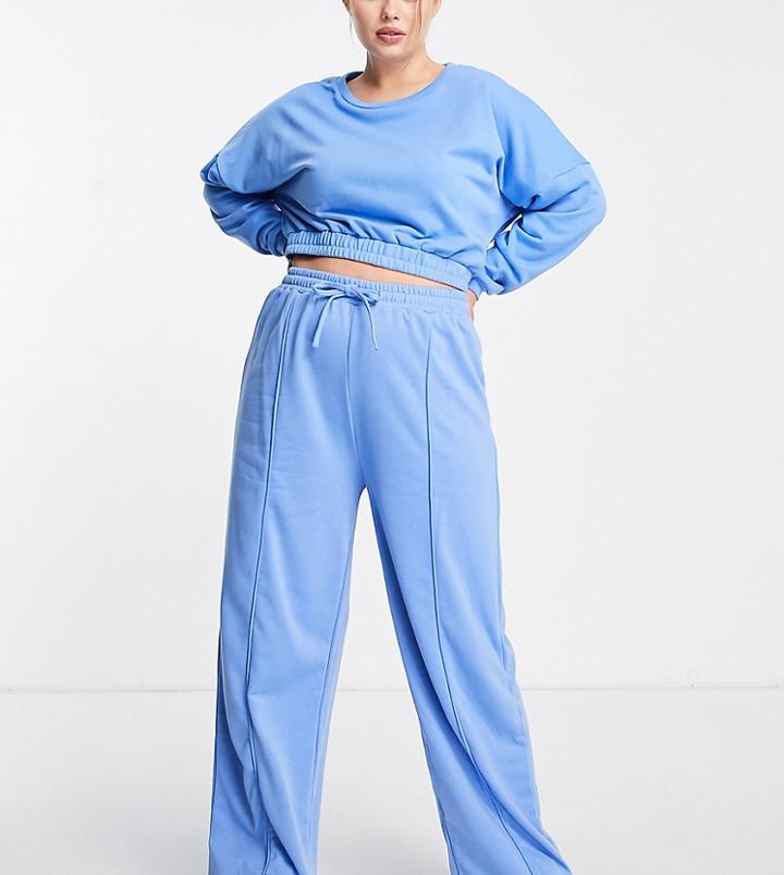 South Beach Plus Wide Leg Sweatpants In Blue