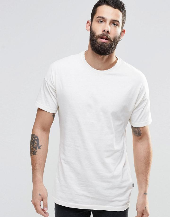 Only & Sons Crew Neck T-shirt With Drop Shoulder Detail - Blanc