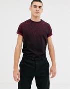 Bellfield T-shirt With Faded Animal Print - Red