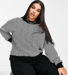 In The Style Plus X Jac Jossa Slouchy Knit Sweater In Black & White