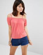 Only Louisa Cold Shoulder Top - Faded Rose