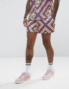 Jaded London Shorts In Pink With Chain Print - Pink