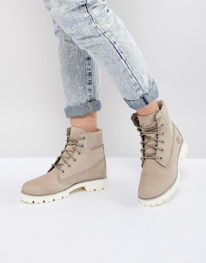 Timberland 6 Inch Light Heritage Cashmere Flat Boots - Beige