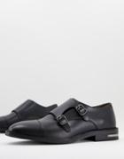 Walk London Oliver Monk Shoes In Black Hi Shine-brown