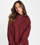 Russell Athletic Crewneck Brushed Fleece Sweatshirt In Burgundy Vintage Wash-red