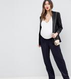 Asos Design Maternity Tailored Soft Jacquard Pants - Navy