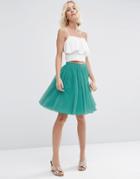 Asos Tulle Mini Prom Skirt With Multi Layers - Green