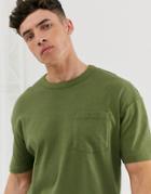Jack & Jones Core Over Sized Pocket Logo T-shirt In Green - Green