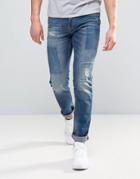 Celio Jeans In Slim Fit With Repair Patch Details - Blue