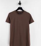 Asos Design Maternity Ultimate T-shirt With Crew Neck In Organic Cotton Blend In Brown