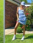Weekday Jenny Mini Cami Knit Dress In Blue-blues