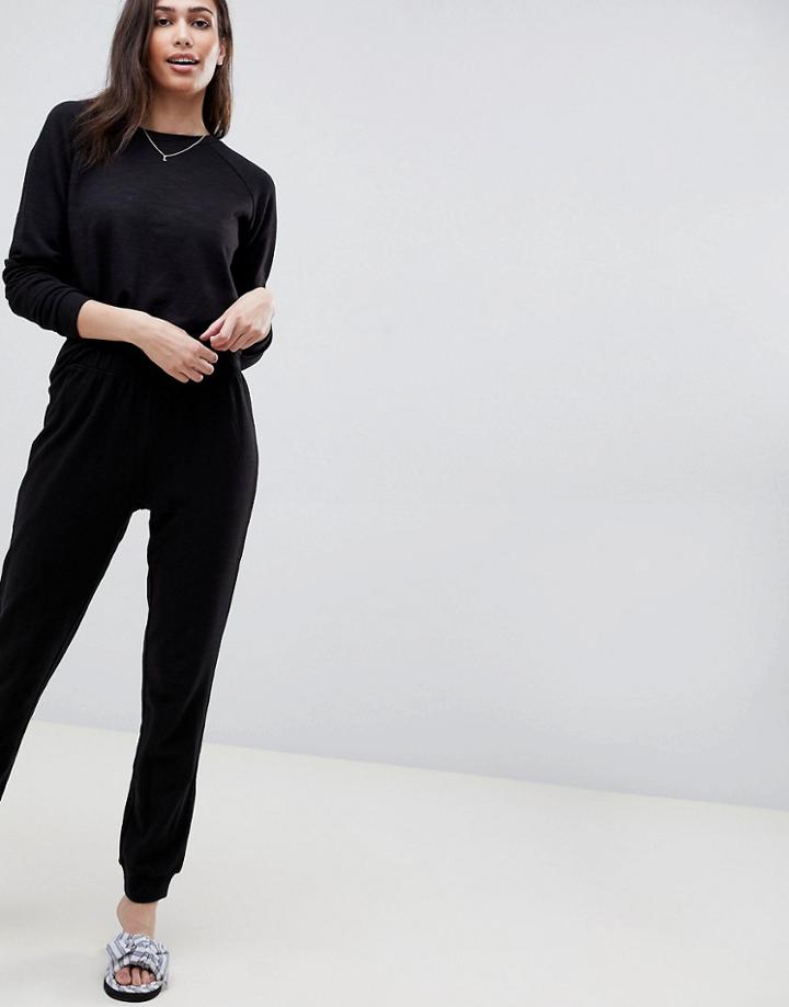 Asos Design Lounge Sweat And Jogger Set-black