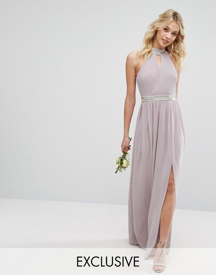 Tfnc Wedding Maxi Dress With Embellishment - Gray