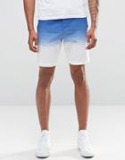 Celio Cotton Short In Slim Fit With Dip Dye Detail - Navy