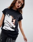 Asos Design Halloween T-shirt With Edward Scissorhand Print - Black