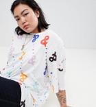 Asos Design X Glaad & Curve T-shirt In All Over Print - White