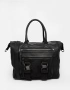 Aldo Large Tote Bag With Front Buckle Detail - Black