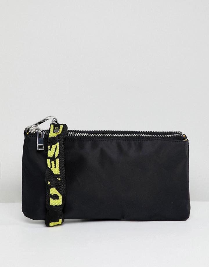 Diesel Crossbody Bag With Logo Chain Strap - Black