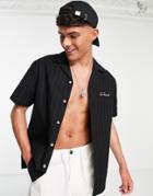 River Island Textured Resort Shirt In Black