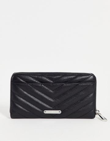 Rebecca Minkoff Quilted Zip Purse Wallet In Black