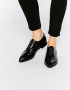 Pieces Jasmina Black Elastic Front Pointed Flat Shoes - Black