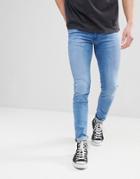 Celio Skinny Fit Jeans In Stone Wash - Blue