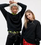 Collusion Unisex Regular Fit Sweatshirt In Black - Black