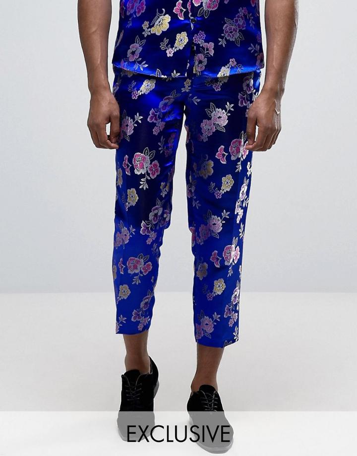 Reclaimed Vintage Brocade Pants - Blue
