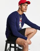 Polo Ralph Lauren Golf Magic Fleece Bear Print Sweatshirt In French Navy