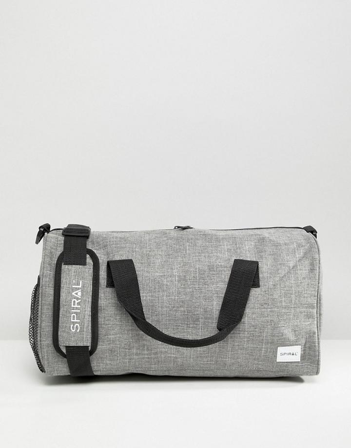 Spiral Duffle Bag In Gray Crosshatch - Gray