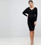 Asos Maternity Batwing Sleeve Midi Dress - Multi