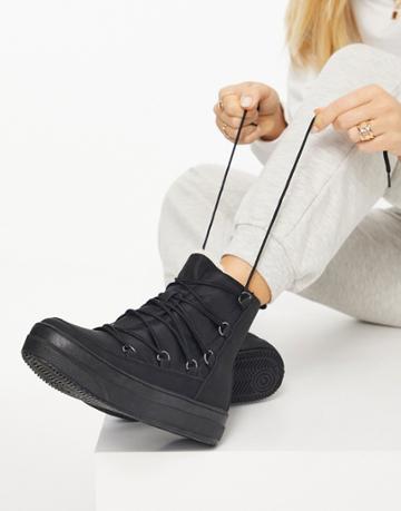 London Rebel Snow Boots In Black