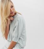 Micha Lounge Sweater With Puff Sleeve In Fine Knit Two-piece - Blue