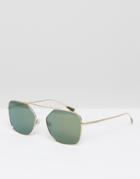 Emporio Armani Cut Square Sunglasses In Silver - Gold