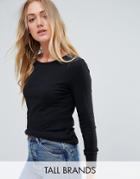 New Look Tall Long Sleeve Round Neck Top - Black