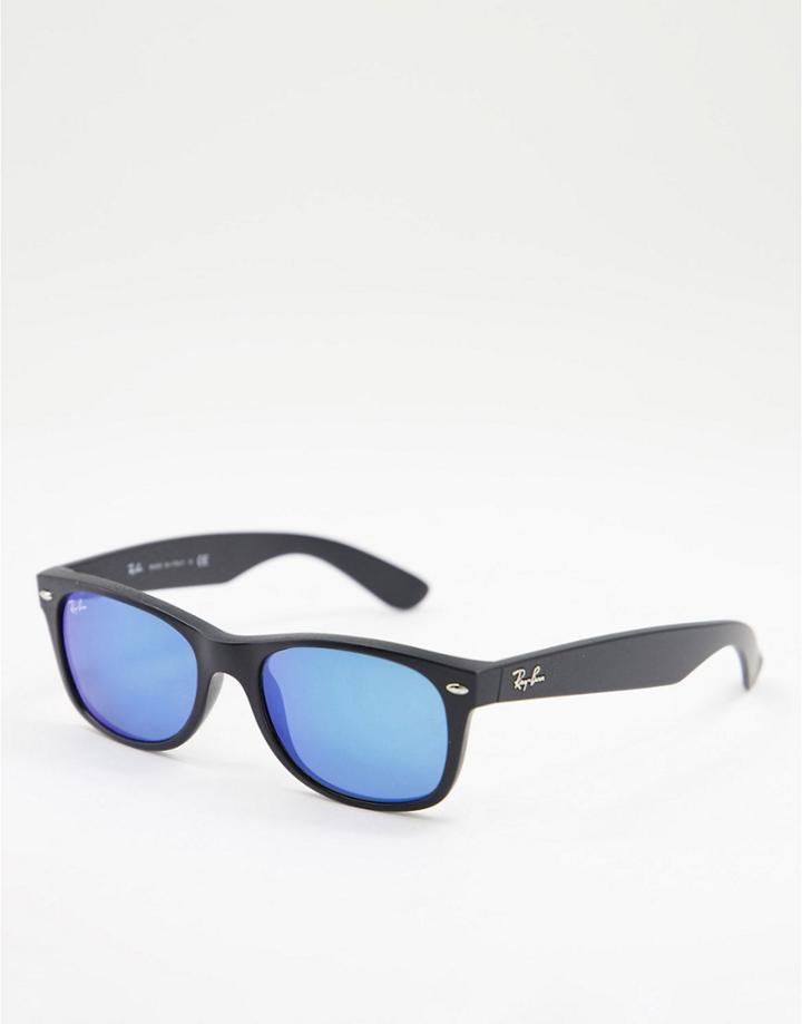 Ray-ban Unisex Wayfarer Flash Square Sunglasses In Black 0rb2132