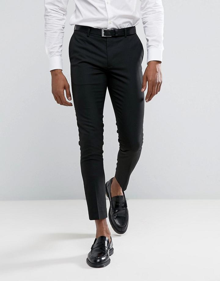 River Island Super Skinny Fit Smart Pants In Black