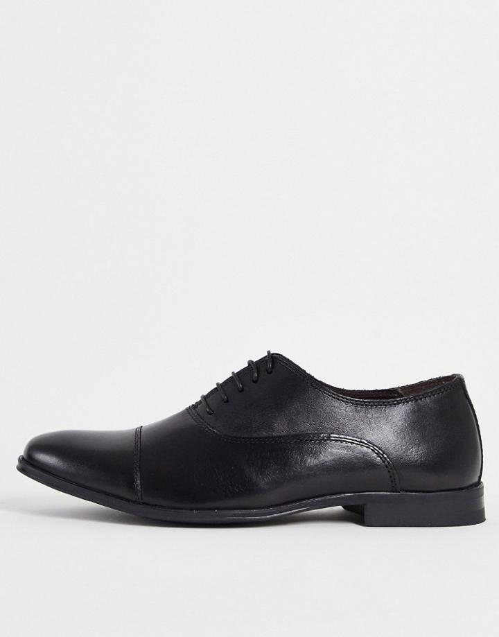 Schuh Rome Toe Cap Shoes In Black Leather