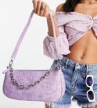 My Accessories London Exclusive 90s Shoulder Bag In Lilac Croc-yellow