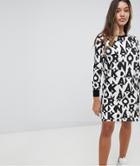 Noisy May Jersey Dress With Letter Print - Multi