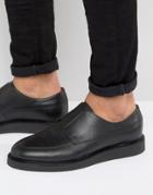 Zign Leather Elastic Detail Shoe - Black