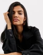 & Other Stories Tie Waist Double Breasted Jacket In Black