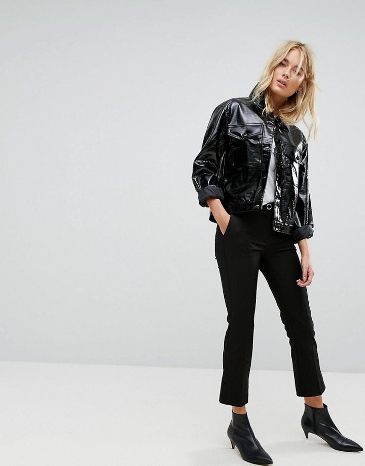 Mango Eyelet Detail Pants - Black