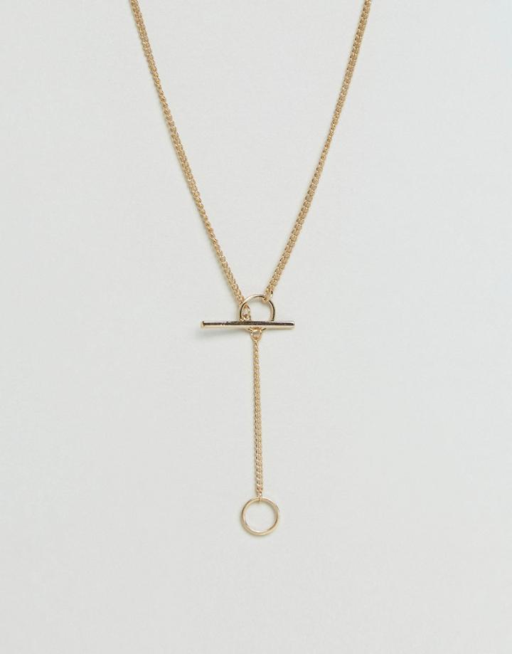 Asos Toggle Chain Necklace - Gold