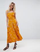 Faithfull Bloom Pocket Midi Dress - Orange