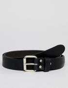 Weekday Leather Belt In Black - Black