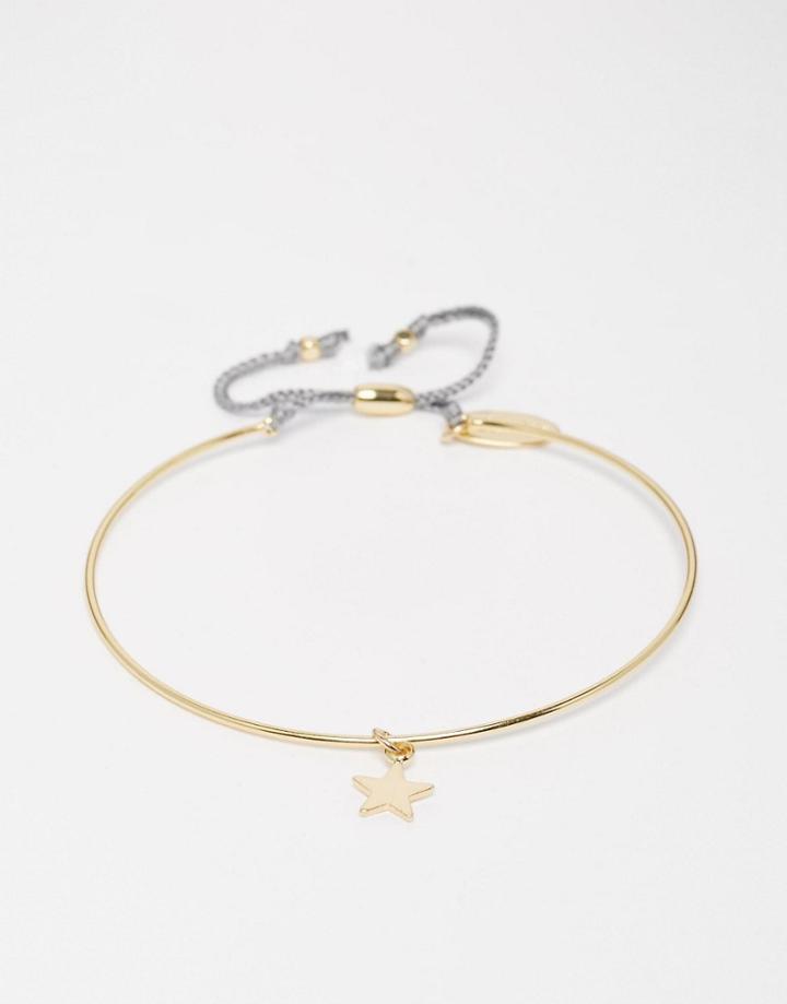 Orelia Metal Thread And Star Bangle - Pale Gold