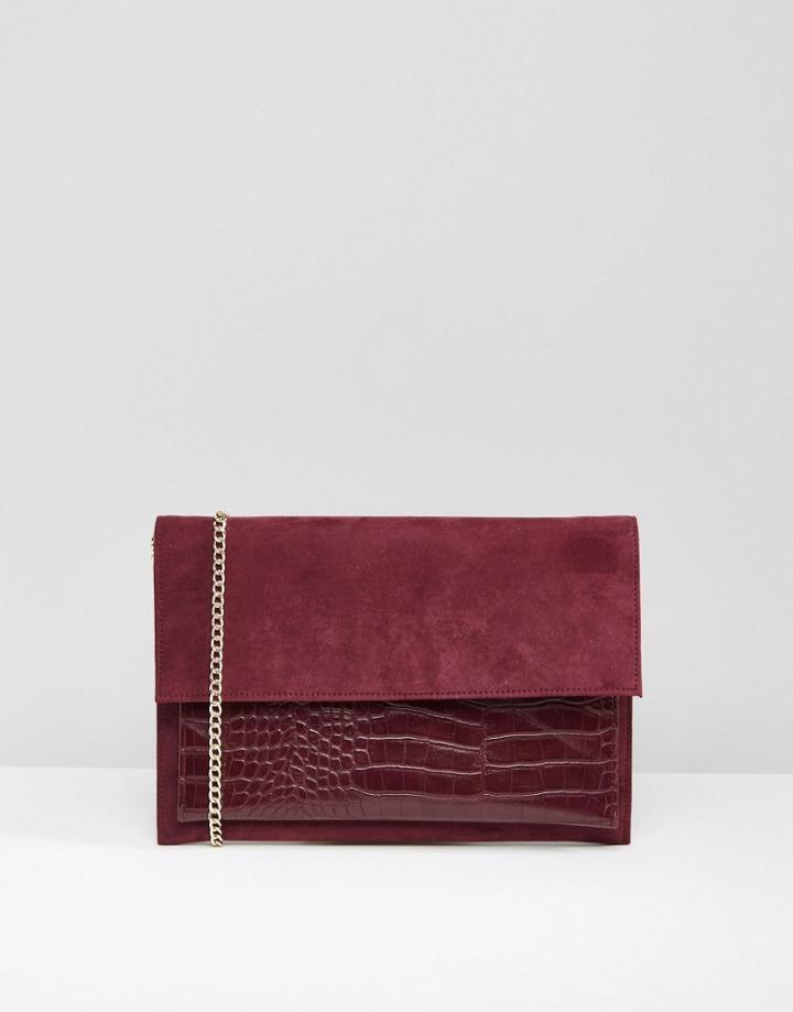 Carvela Mock Croc Mix Clutch Bag - Red