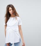 Asos Maternity Nursing Knot Front Nursing T-shirt - White